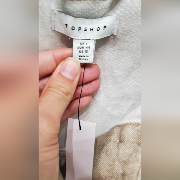 TOPSHOP CREAM FLORAL PRINT COTTON COLLARED JACKET - Picture 6 of 10